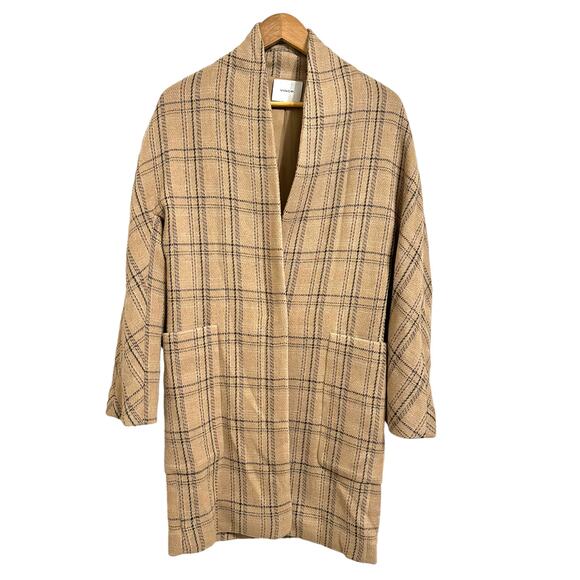 Vince. check pattern‎ single breasted coat nude wool size XXS $1151 - Picture 2 of 9